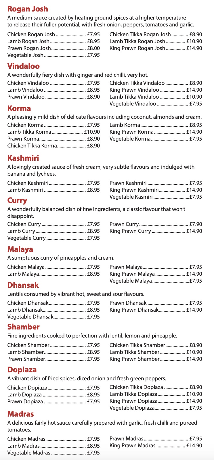 Alis Tandoori Takeaway Menu 3